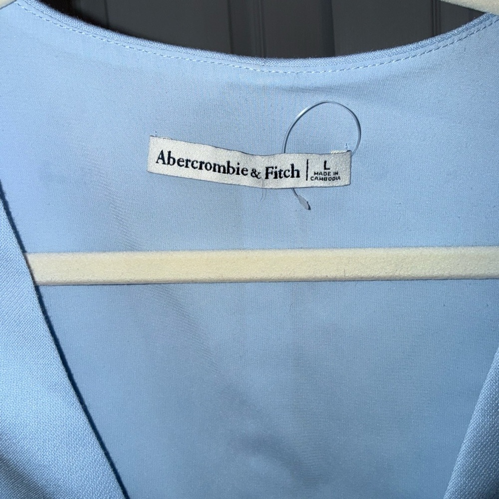 Abercrombie and Fitch Women’s Tie-Front Tailored Vest in Light Blue Size L NWOT - Picture 3 of 6